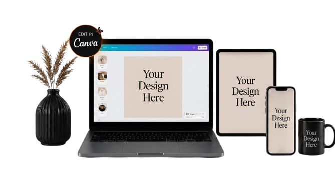 Mega Canva Mockup Bundle | 40+ Editable Mockup Elements