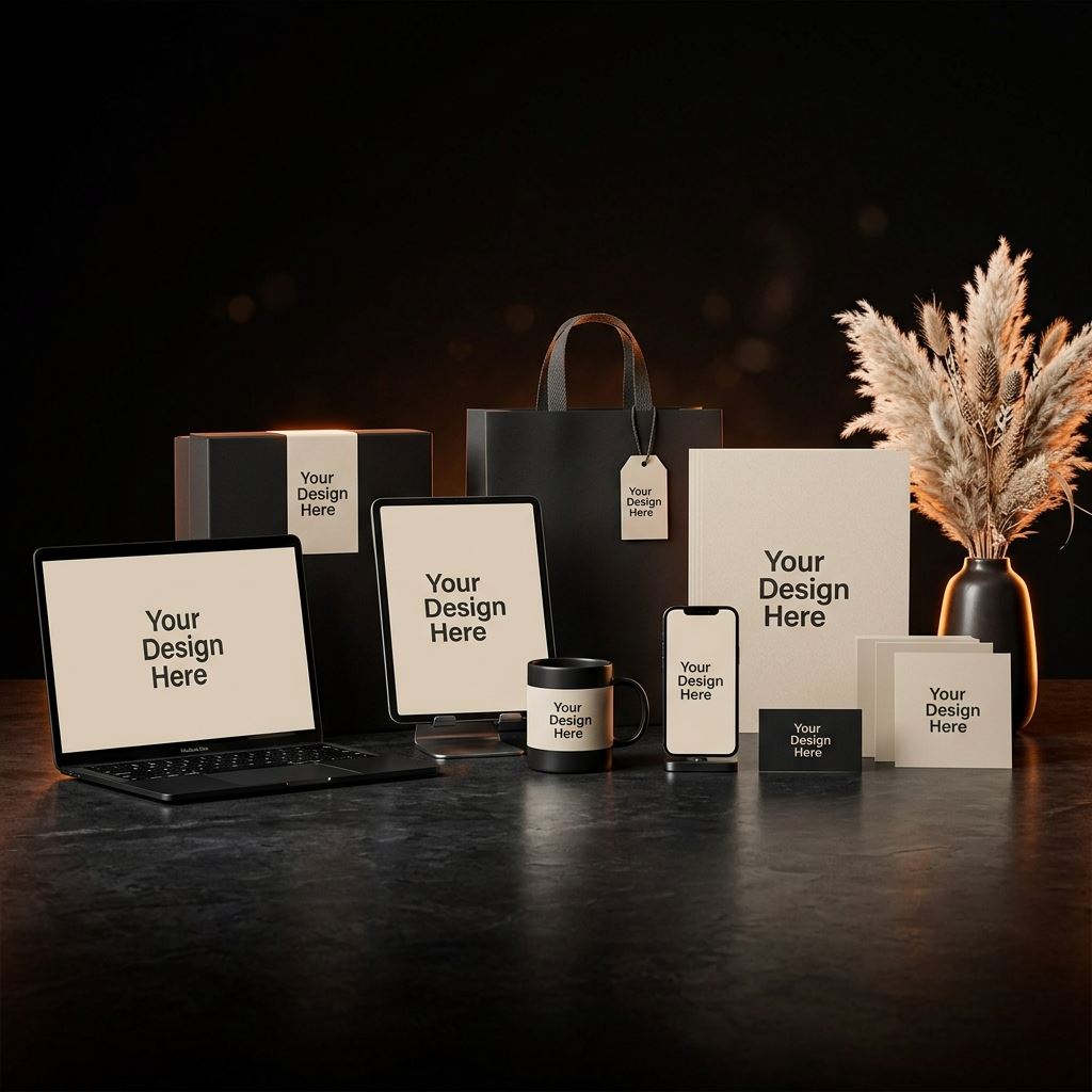 Mega Canva Mockup Bundle | 40+ Editable Mockup Elements